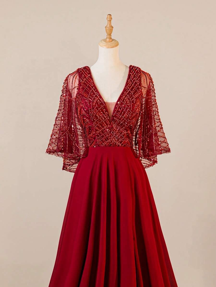 SHEIN CZERWONA MAXI SUKIENKA S06__M