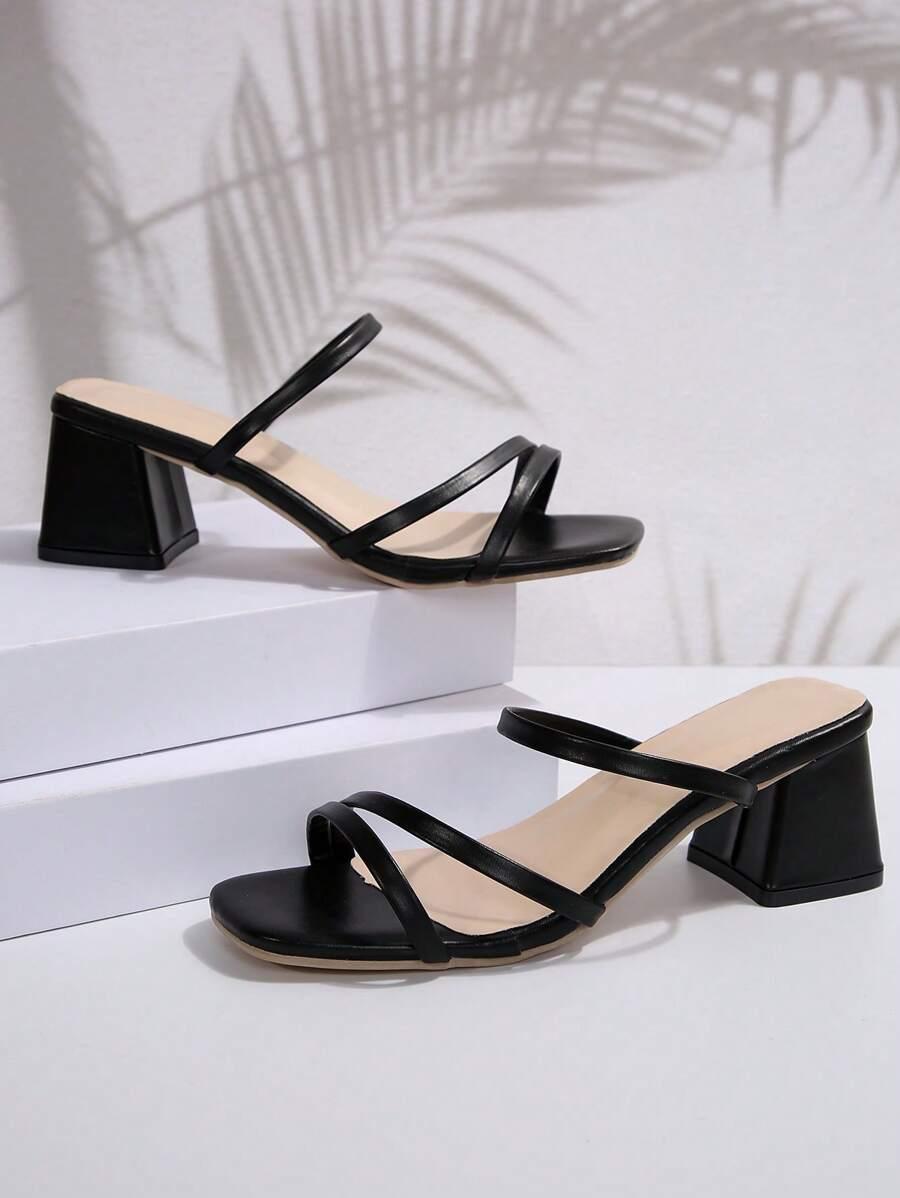 SHEIN CZARNE KLAPKI IMITACJA SKÓRY S06__38