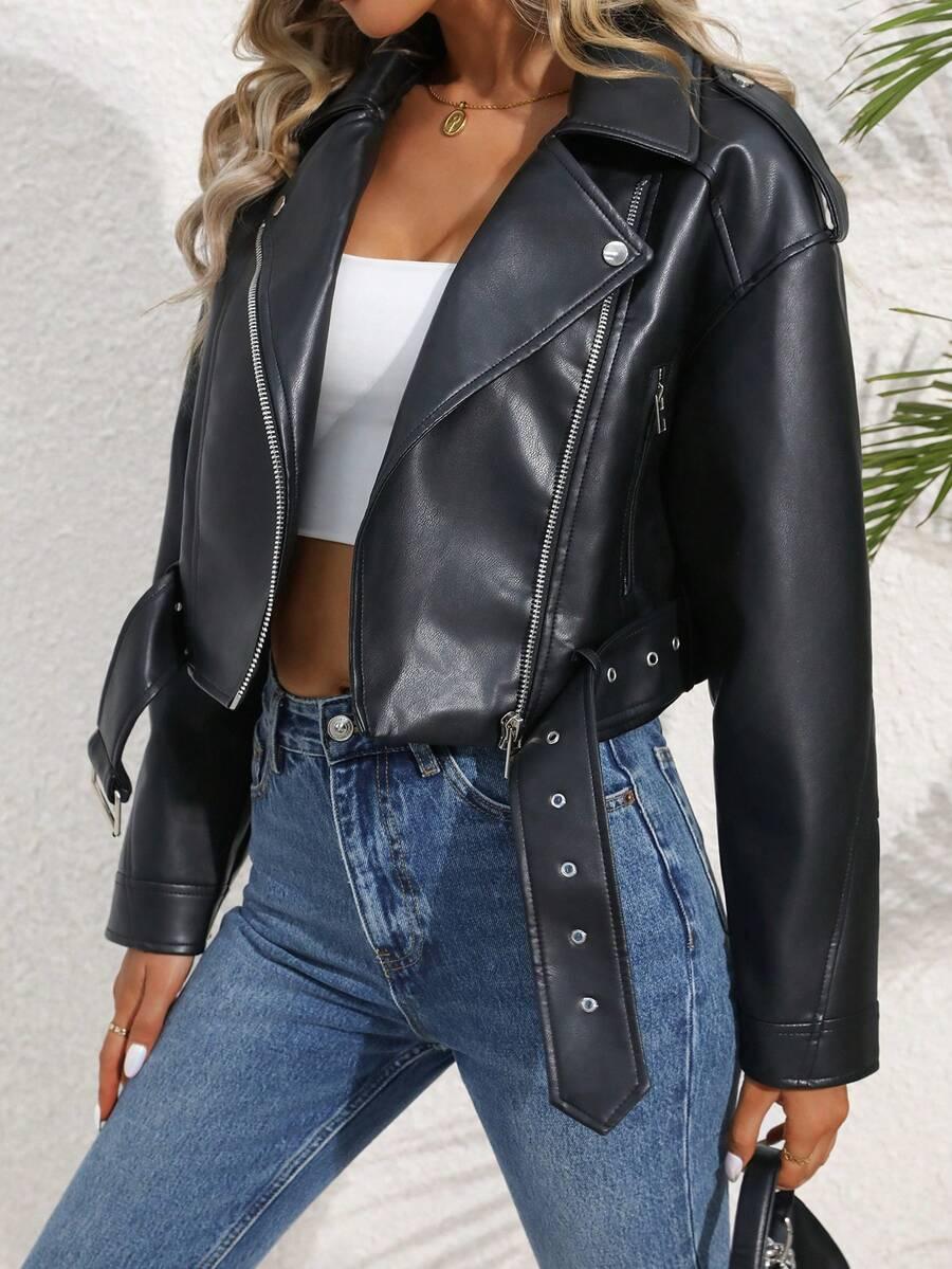 SHEIN CZARNA KURTKA RAMONESKA S06__XL