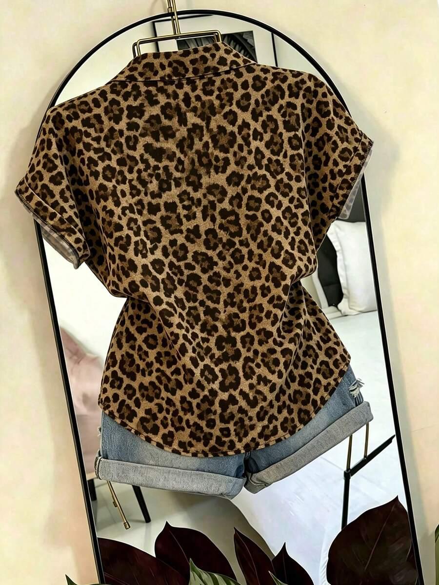SHEIN KOSZULA KRÓTKI RĘKAW ANIMAL PRINT S06__M