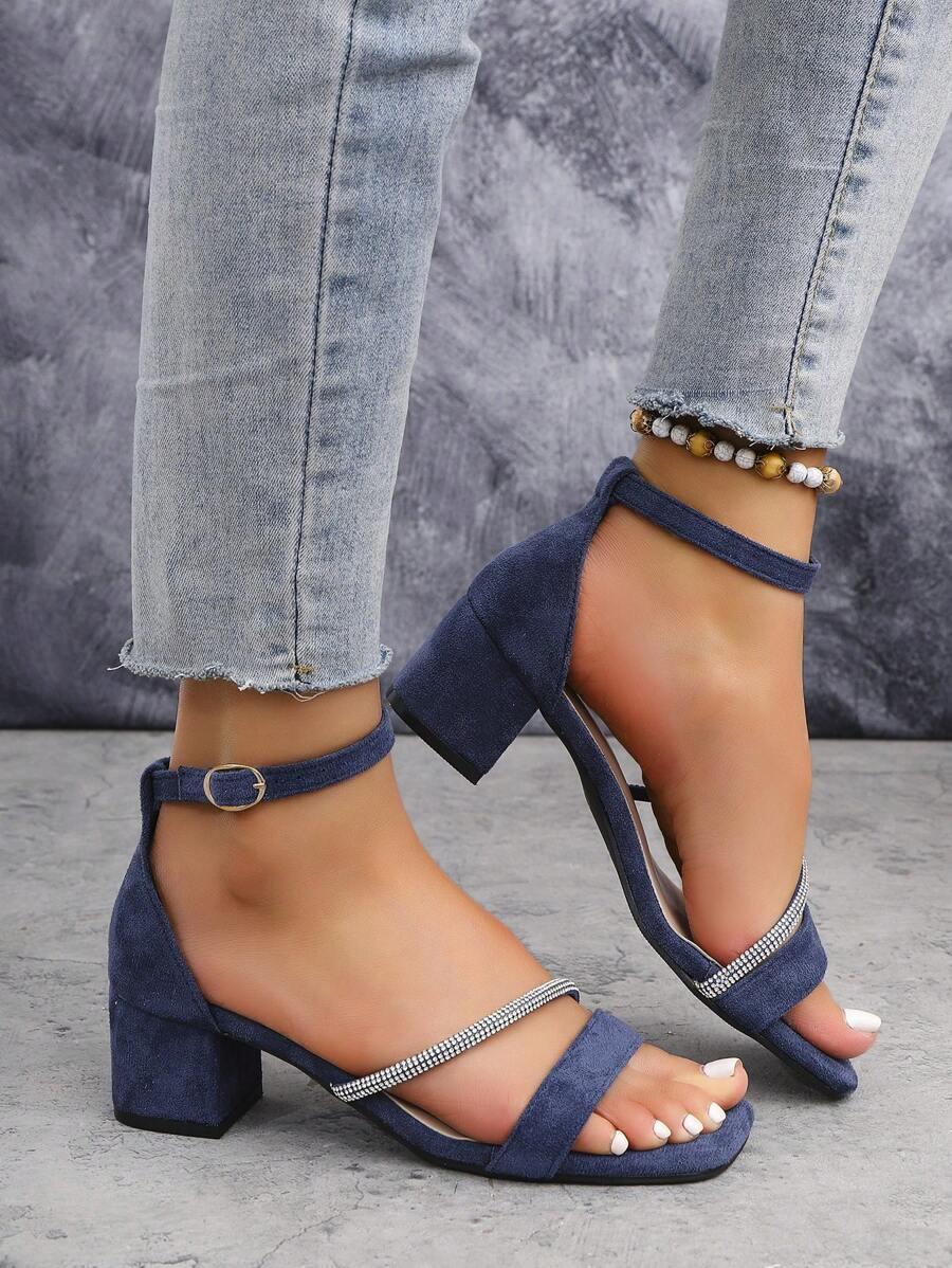 SHEIN NIEBIESKIE SANDAŁY ZDOBIENIE S06__39