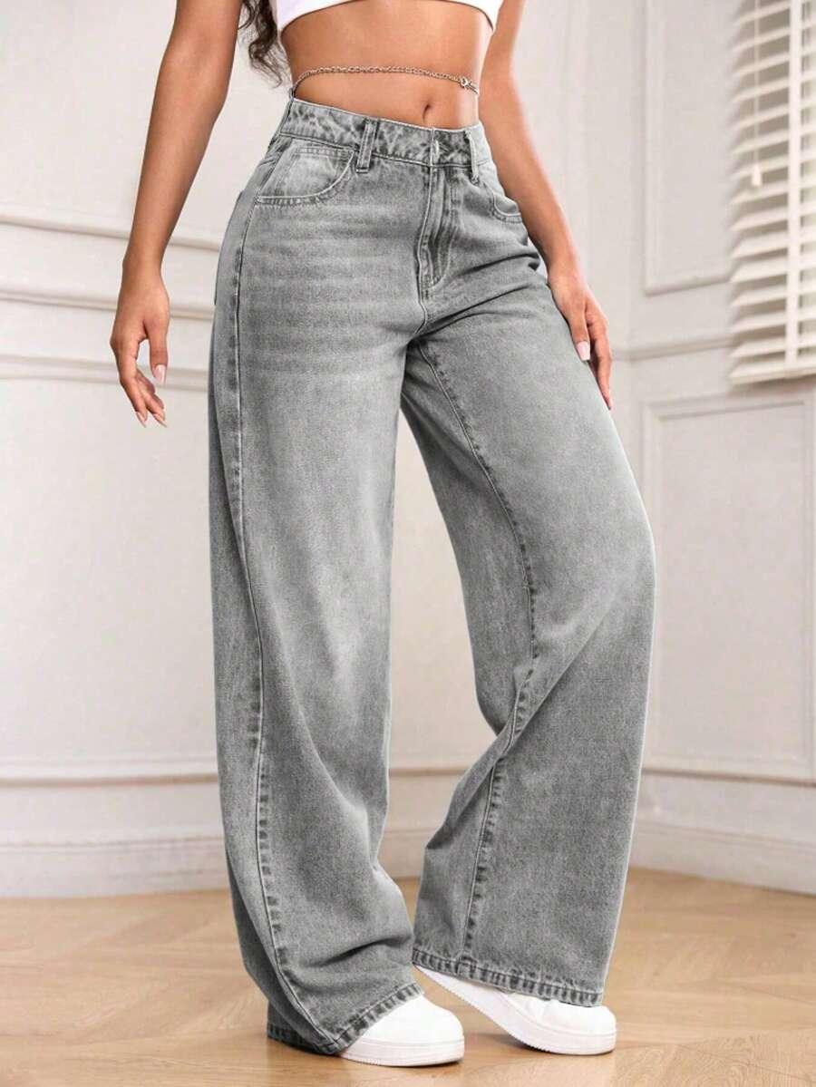 SHEIN SZARE SPODNIE JEANS S06__166