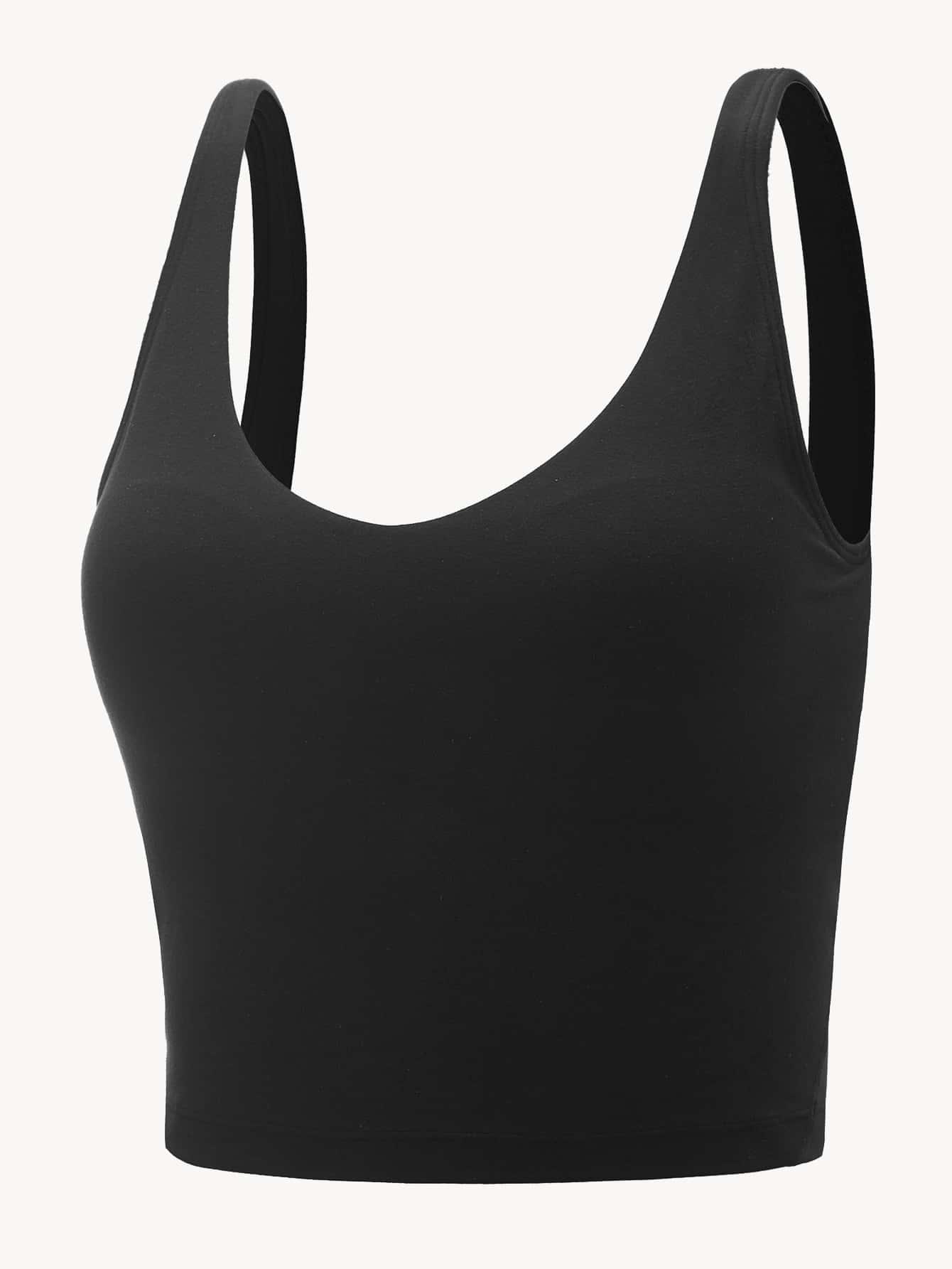SHEIN CZARNY TOP SPORTOWY S06__L