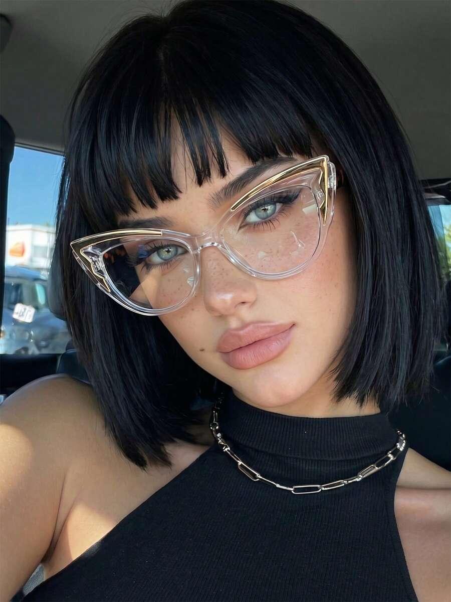 SHEIN OKULARY ZERÓWKI ZŁOTA WSTAWKA S07