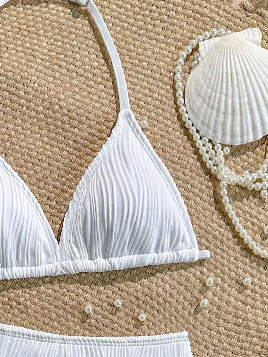 SHEIN BIAŁY DWUCZĘŚCIOWY STRÓJ KĄPIELOWY S09__146-152