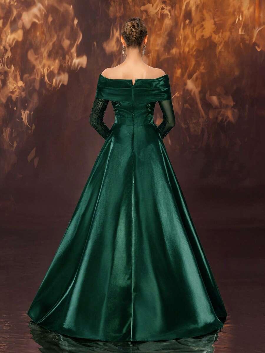 SHEIN ZIELONA MAXI SUKIENKA S06__L