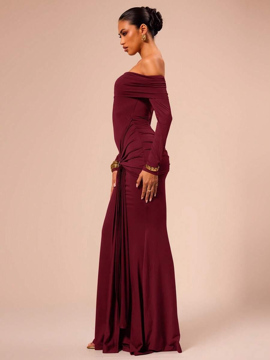 SHEIN CZERWONA MAXI SUKIENKA S06__L