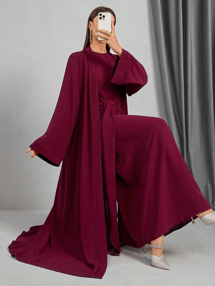 SHEIN CZERWONY KOMPLET SUKIENKA NARZUTKA S06__S