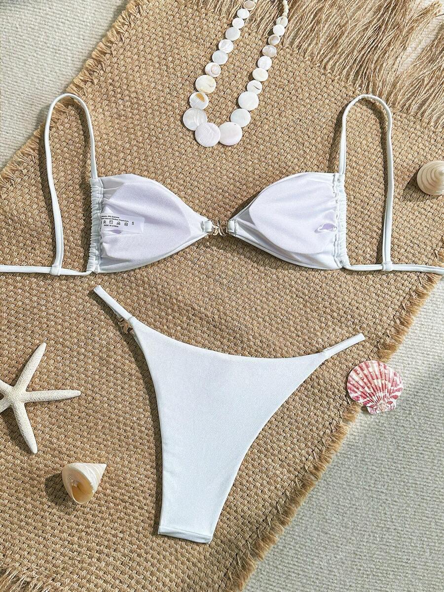 SHEIN BIAŁY DWUCZĘŚCIOWY STRÓJ KĄPIELOWY S09__XS