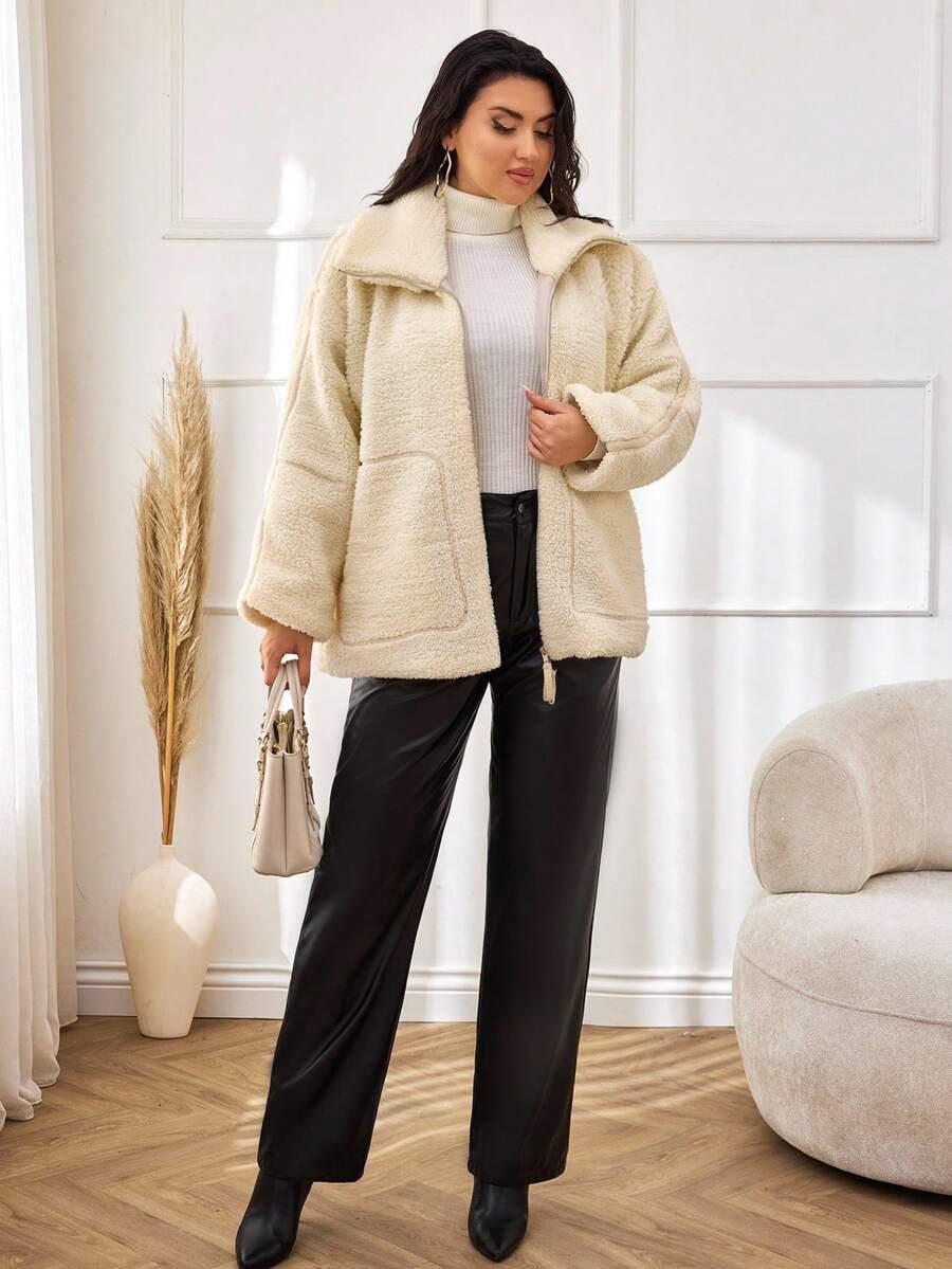SHEIN BEŻOWA KURTKA ZAMEK W01__XL