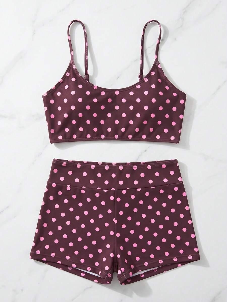 SHEIN DWUCZĘŚCIOWY STRÓJ KĄPIELOWY GROSZKI S09__M