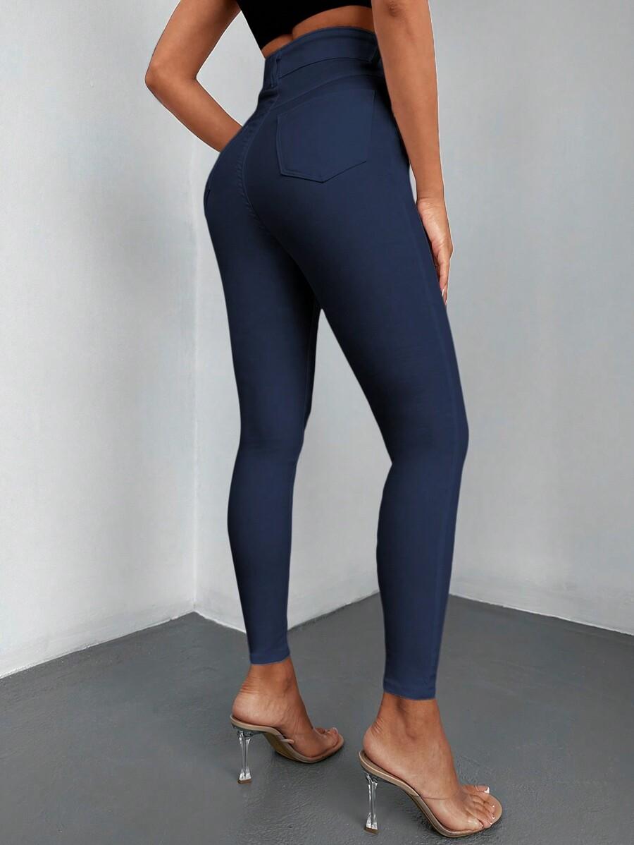 SHEIN GRANATOWE SPODNIE JEANS S06__S