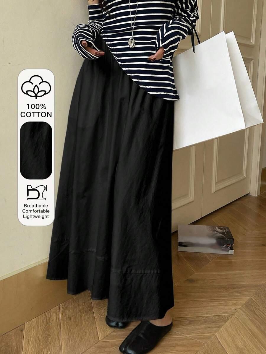SHEIN CZARNA MAXI SPÓDNICA S06__M