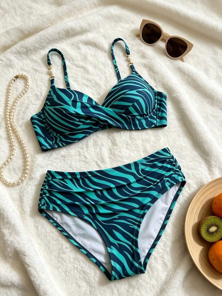 SHEIN DWUCZĘŚCIOWY STRÓJ KĄPIELOWY S09__L