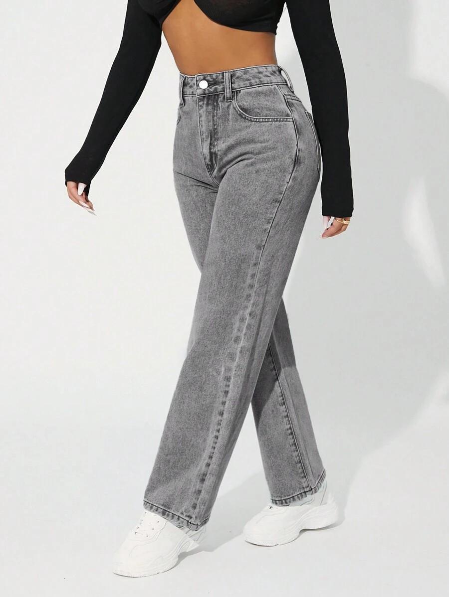 SHEIN SZARE SPODNIE JEANS S06__S