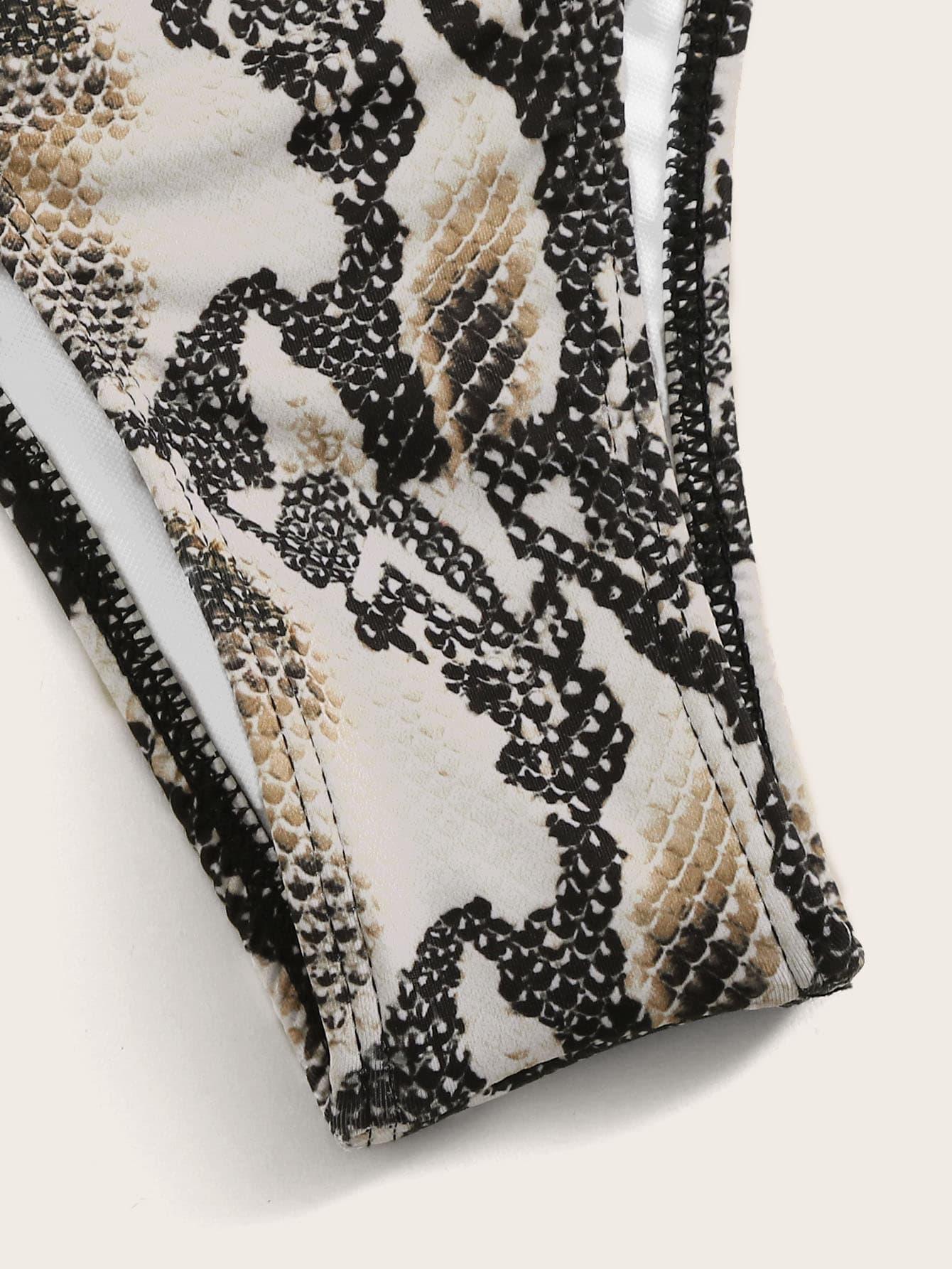 SHEIN DWUCZĘŚCIOWY KOMPLET KĄPIELOWY ANIMAL PRINT S09__L