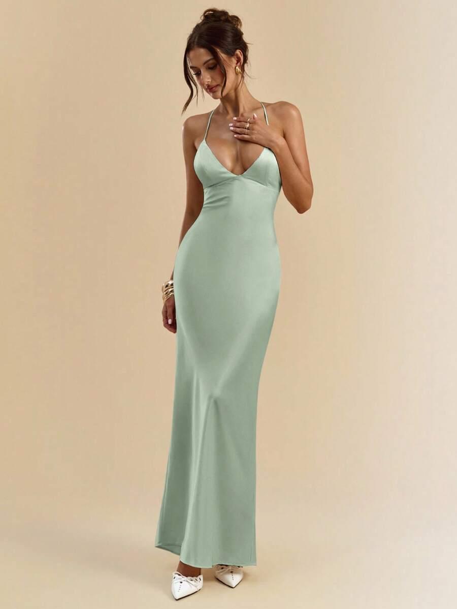 SHEIN ZIELONA MAXI SUKIENKA S06__L