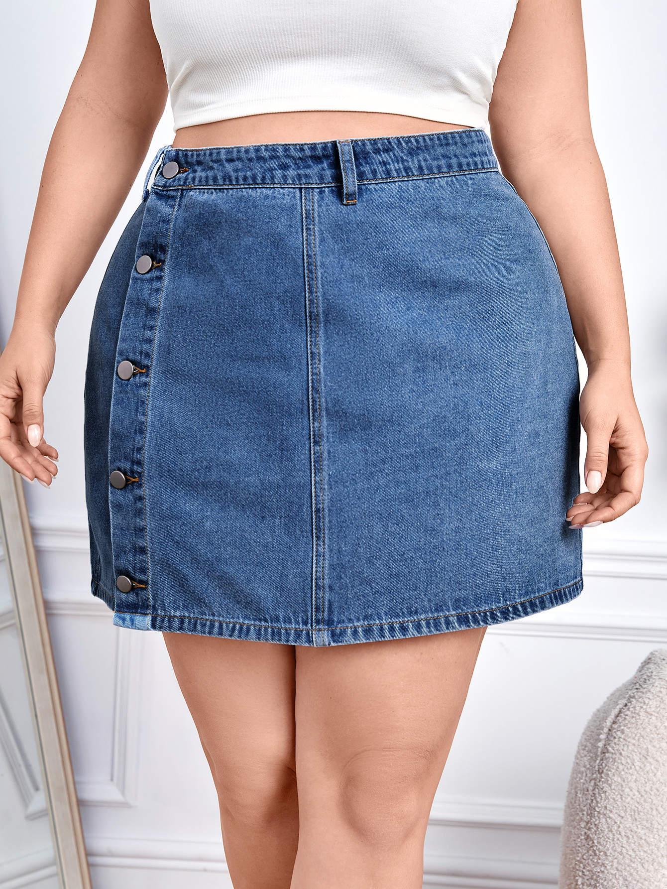 SHEIN PROSTA SPÓDNICA JEANS S06__46