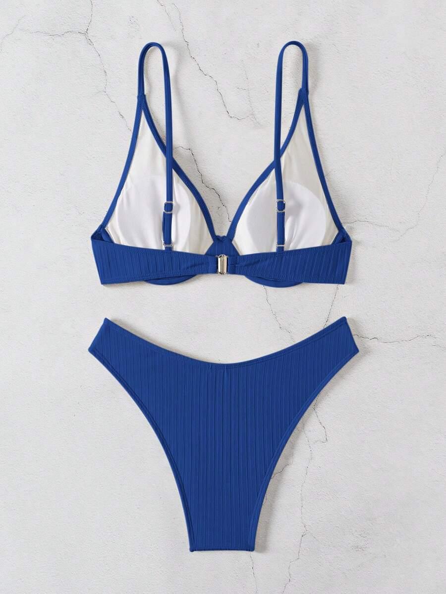 SHEIN NIEBIESKI DWUCZĘŚCIOWY STRÓJ KĄPIELOWY S09__L
