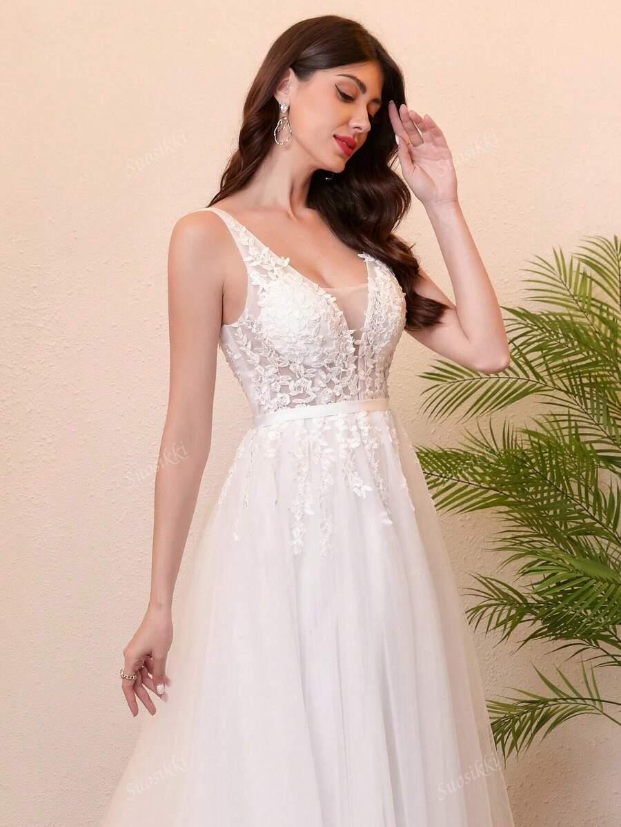 SHEIN BIAŁA SUKNIA ŚLUBNA ZDOBIENIE S06__44