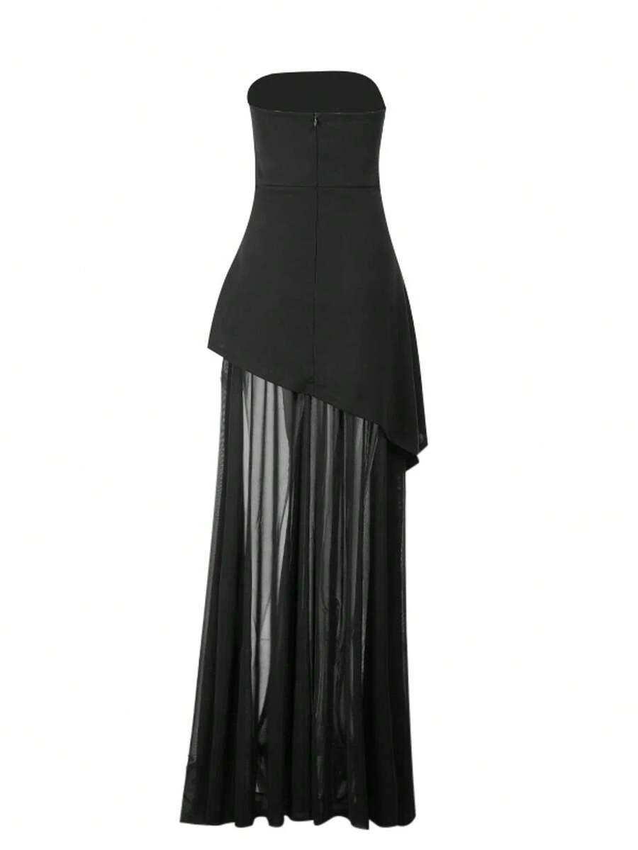 SHEIN CZARNA MAXI SUKIENKA S06__S