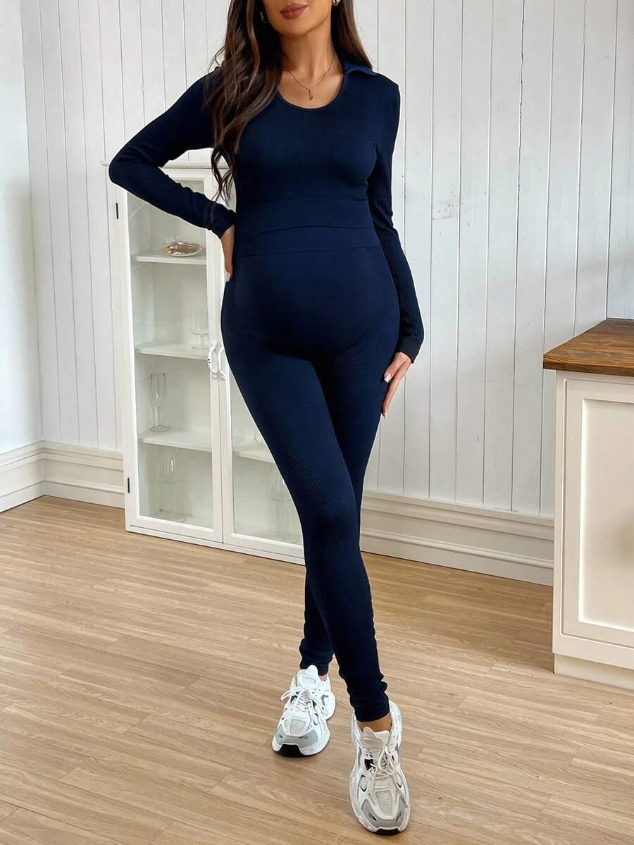SHEIN CIĄŻOWY KOMPLET TOP LEGGINSY S06__L