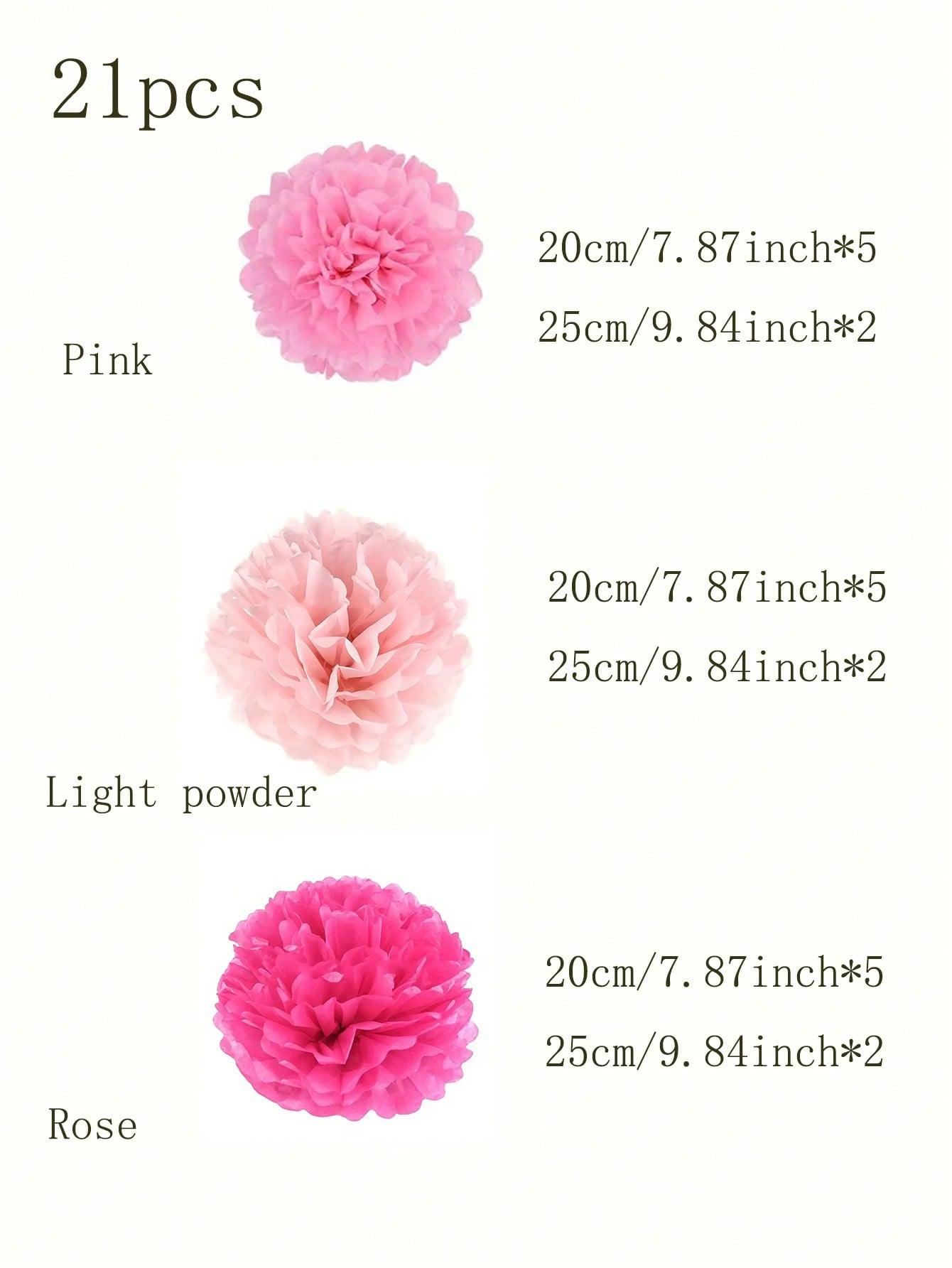 SHEIN RÓŻOWE PAPIEROWE KWIATY 12-PACK S07__25CM