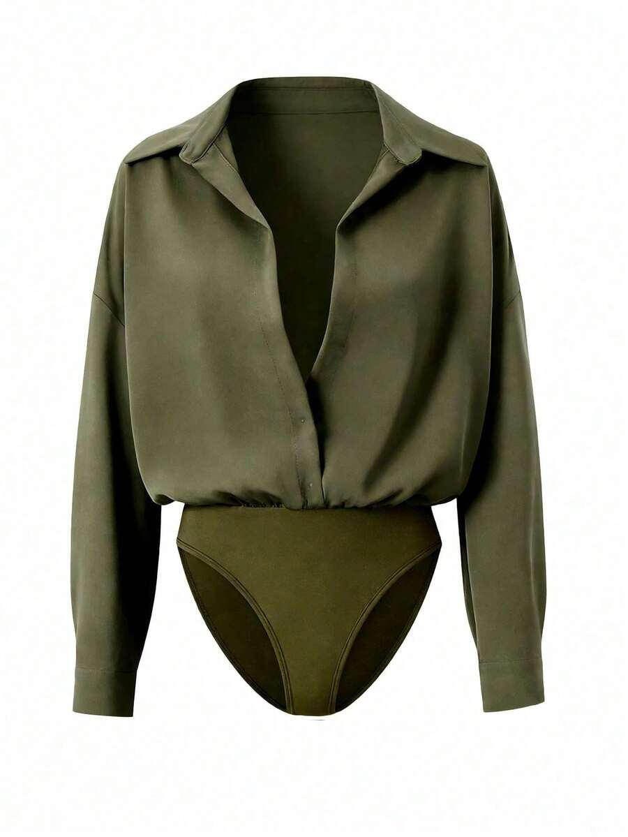 SHEIN ZIELONE BODY DŁUGI RĘKAW PK01__XS