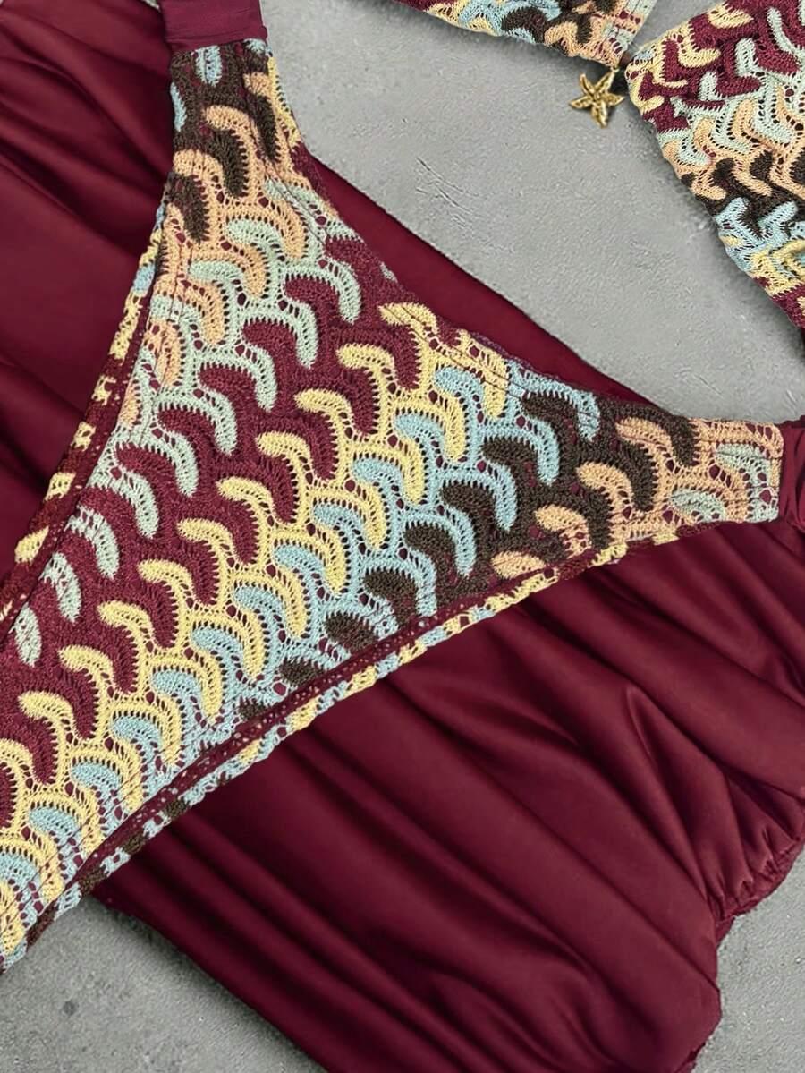 SHEIN DWUCZĘŚCIOWY STRÓJ KĄPIELOWY PAREO S09__S