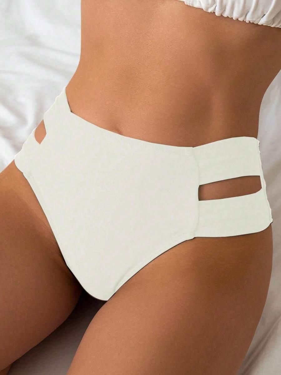 SHEIN BIAŁY DÓŁ OD BIKINI WYCIĘCIE S09__M