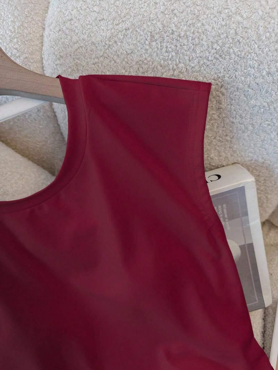 SHEIN CZERWONY TOP ODKRYTE PLECY