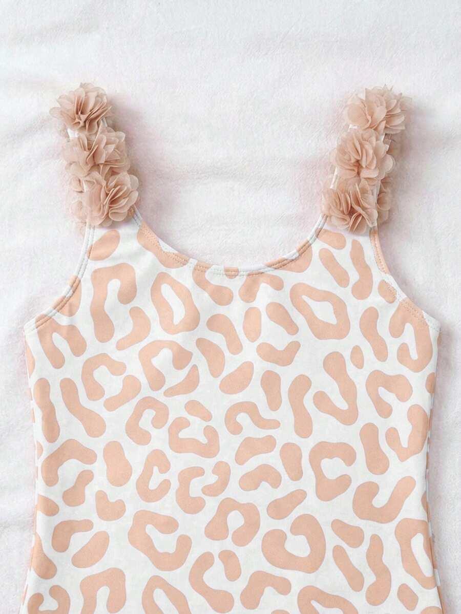 SHEIN DWUCZĘŚCIOWY STRÓJ KĄPIELOWY ANIMAL PRINT ZDOBIENIA S09__122/128