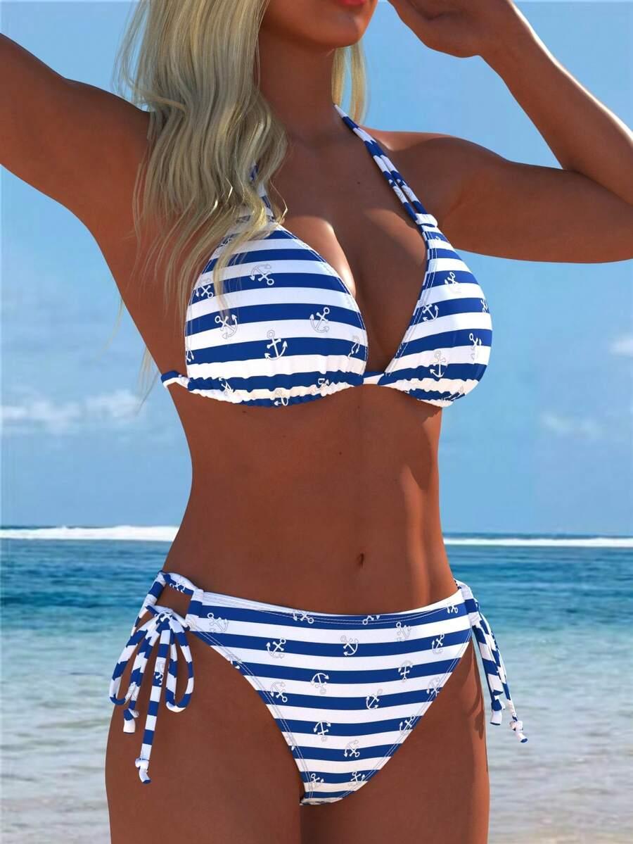 SHEIN DWUCZĘŚCIOWY STRÓJ KĄPIELOWY PASKI S09__M