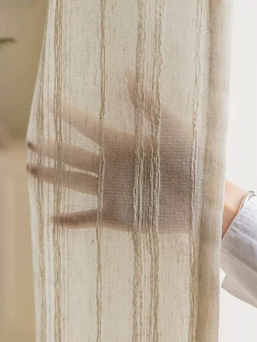 SHEIN BEŻOWA ZASŁONA FRĘDZLE S07__100X150