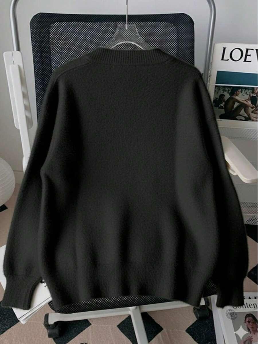 SHEIN CZARNY SWETER GUZIKI S06__S