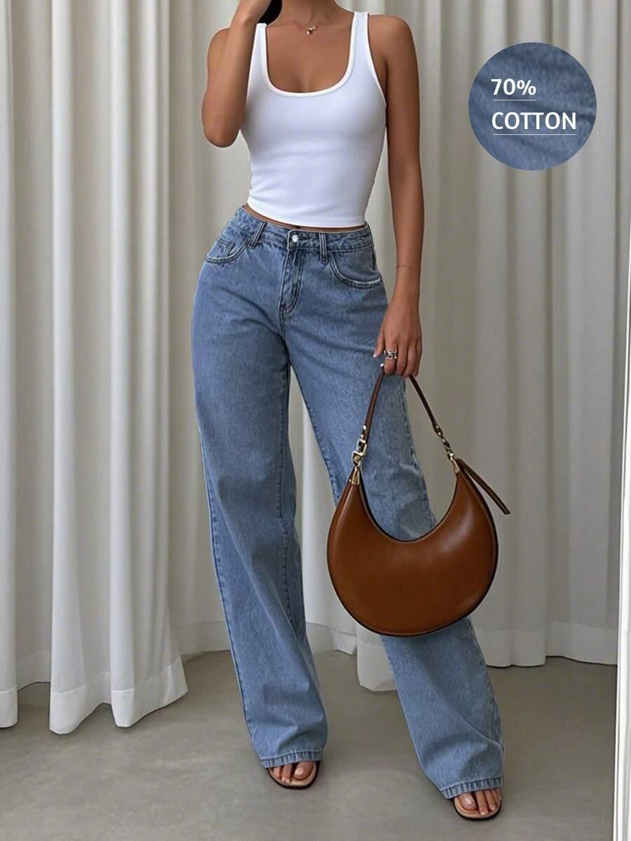 SHEIN NIEBIESKIE SPODNIE JEANS