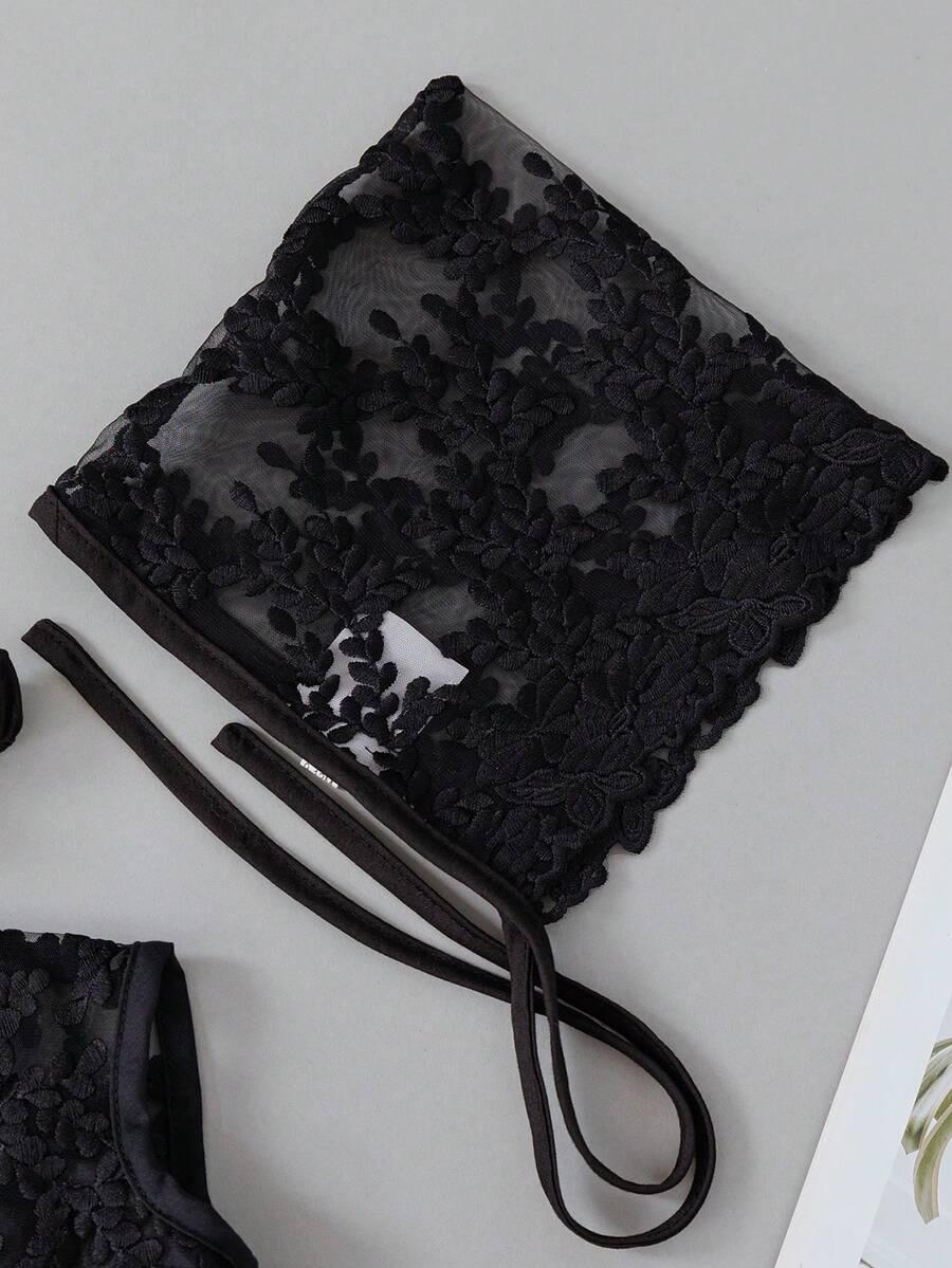 SHEIN CZARNY KOMPLET SUKIENKA OPASKA WORECZEK S06__86-92