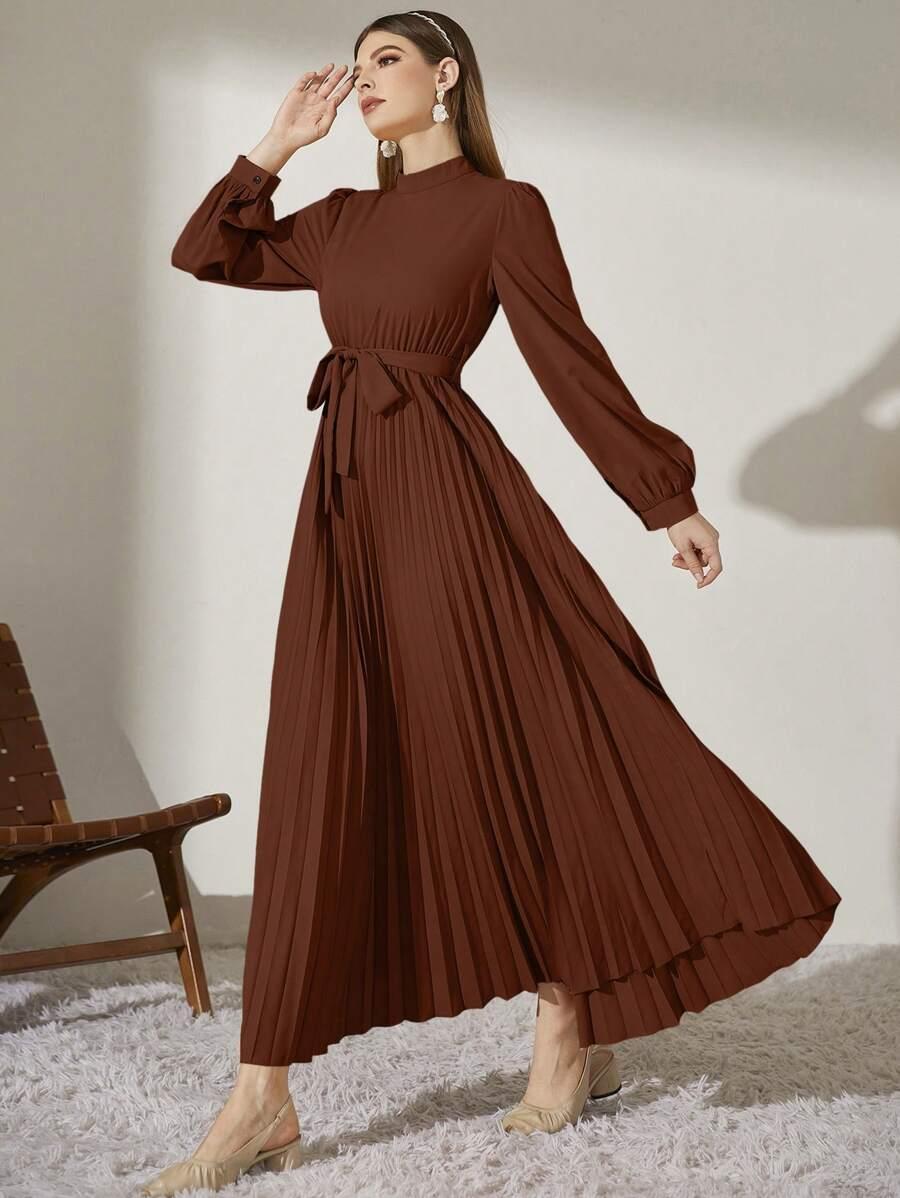 MODELYN BRĄZOWA MAXI SUKIENKA S06__XL