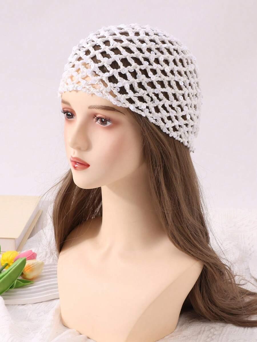 SHEIN BEŻOWA CZAPKA ZDOBIENIA S07__58