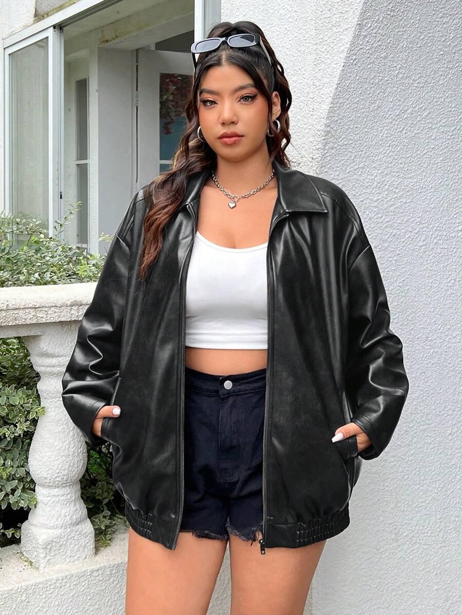 SHEIN CZARNA KURTKA BOMBER KIESZENIE S06__52