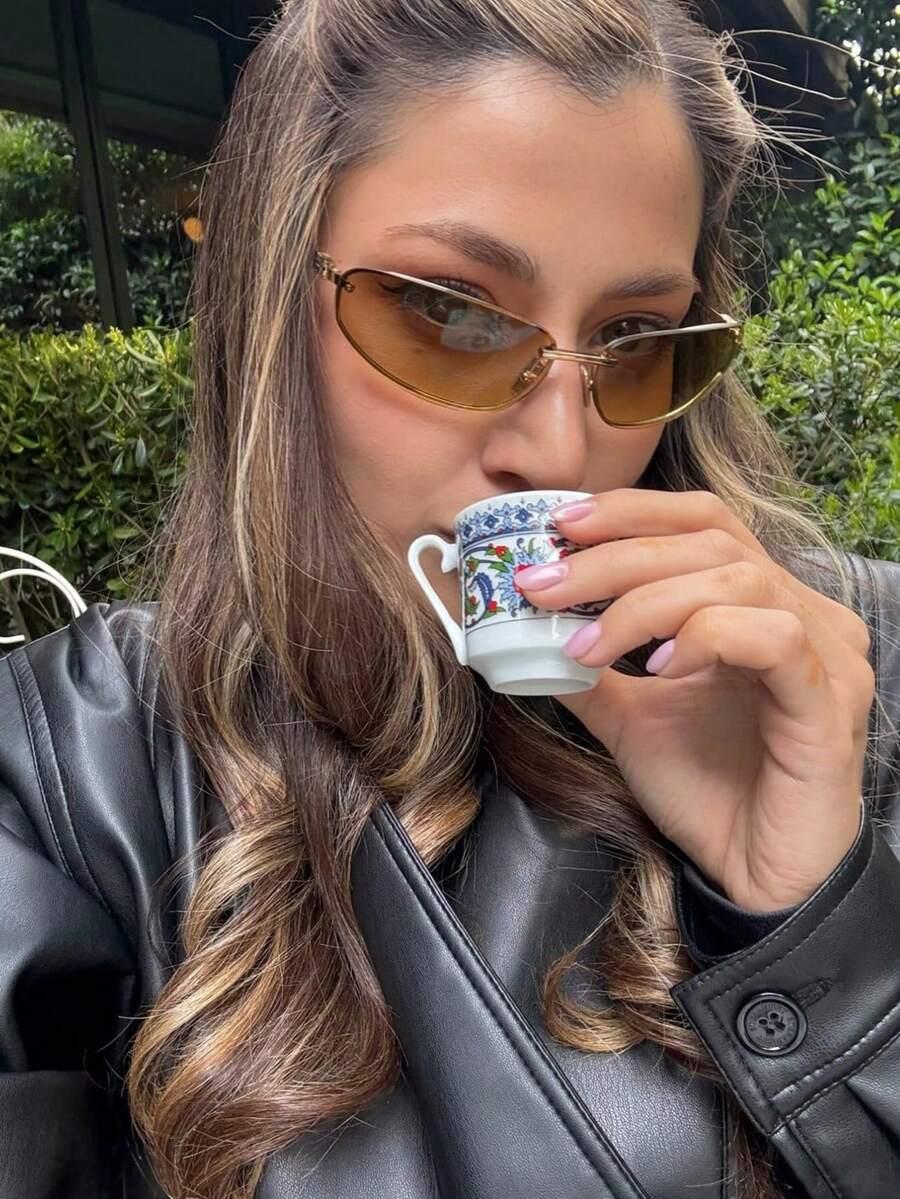 SHEIN BRĄZOWE OKULARY PRZECIWSŁONECZNE S07