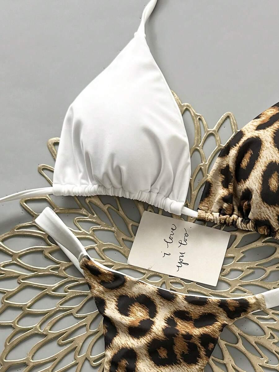 SHEIN DWUCZĘŚCIOWY STRÓJ KĄPIELOWY ANIMAL PRINT S09__L