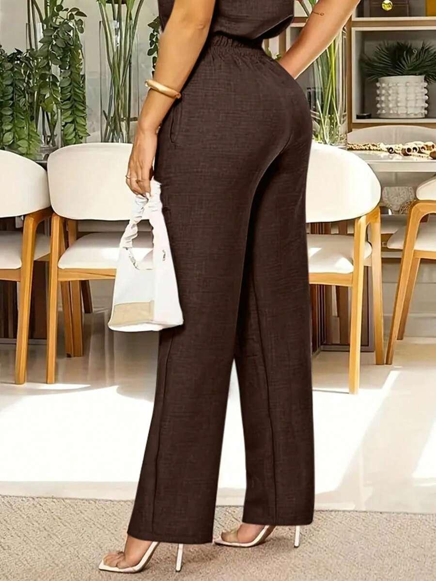 SHEIN NIEBIESKIE SPODNIE GUZIKI KIESZENIE PK01__XS