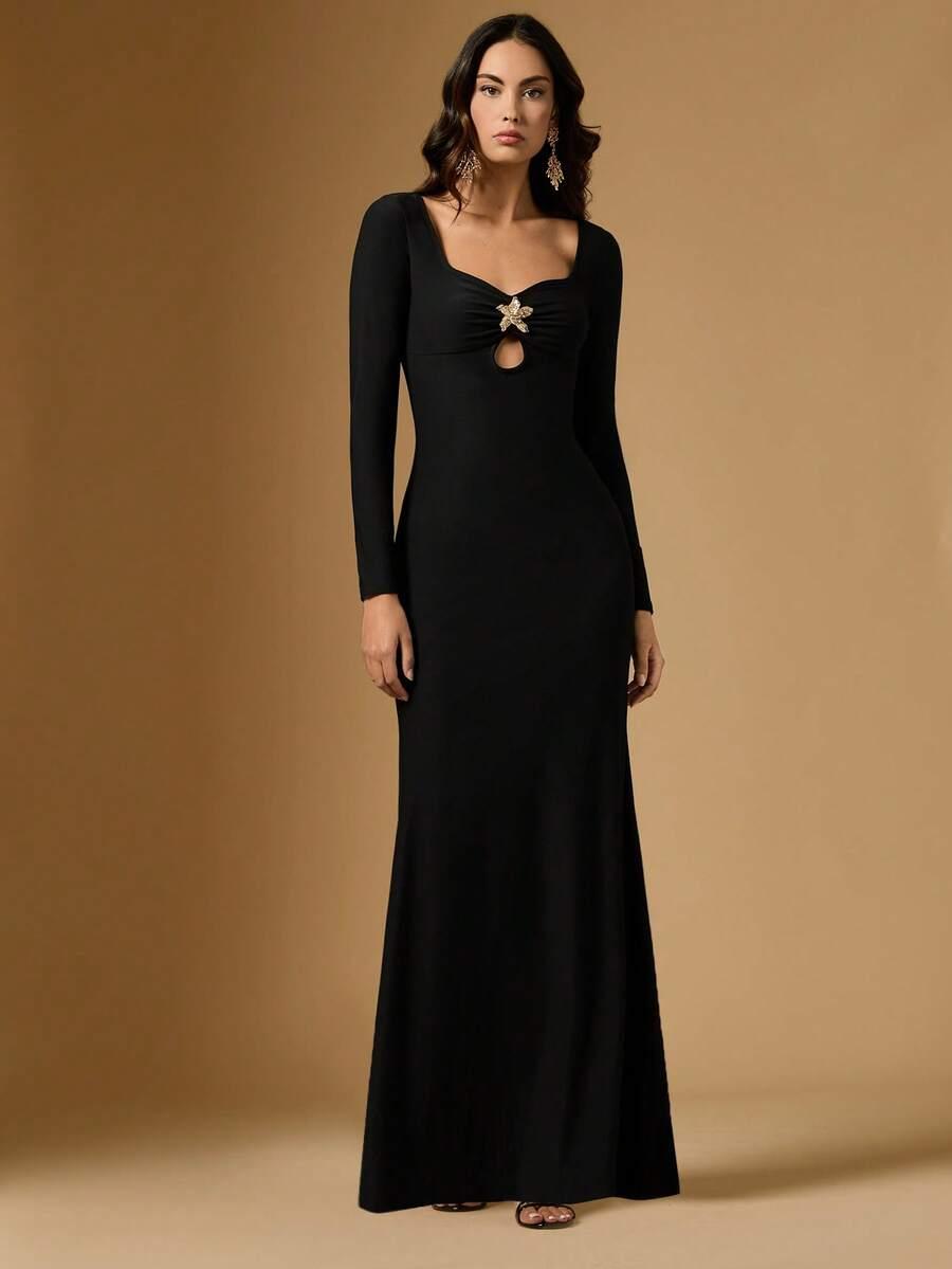 BRIARWYN CZARNA MAXI SUKIENKA S06__XS