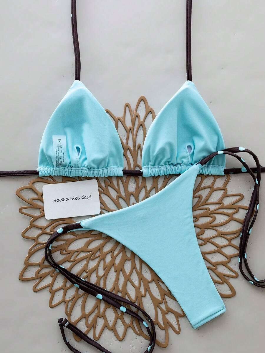 SHEIN NIEBIESKI DWUCZĘŚCIOWY STRÓJ KĄPIELOWY S09__XS