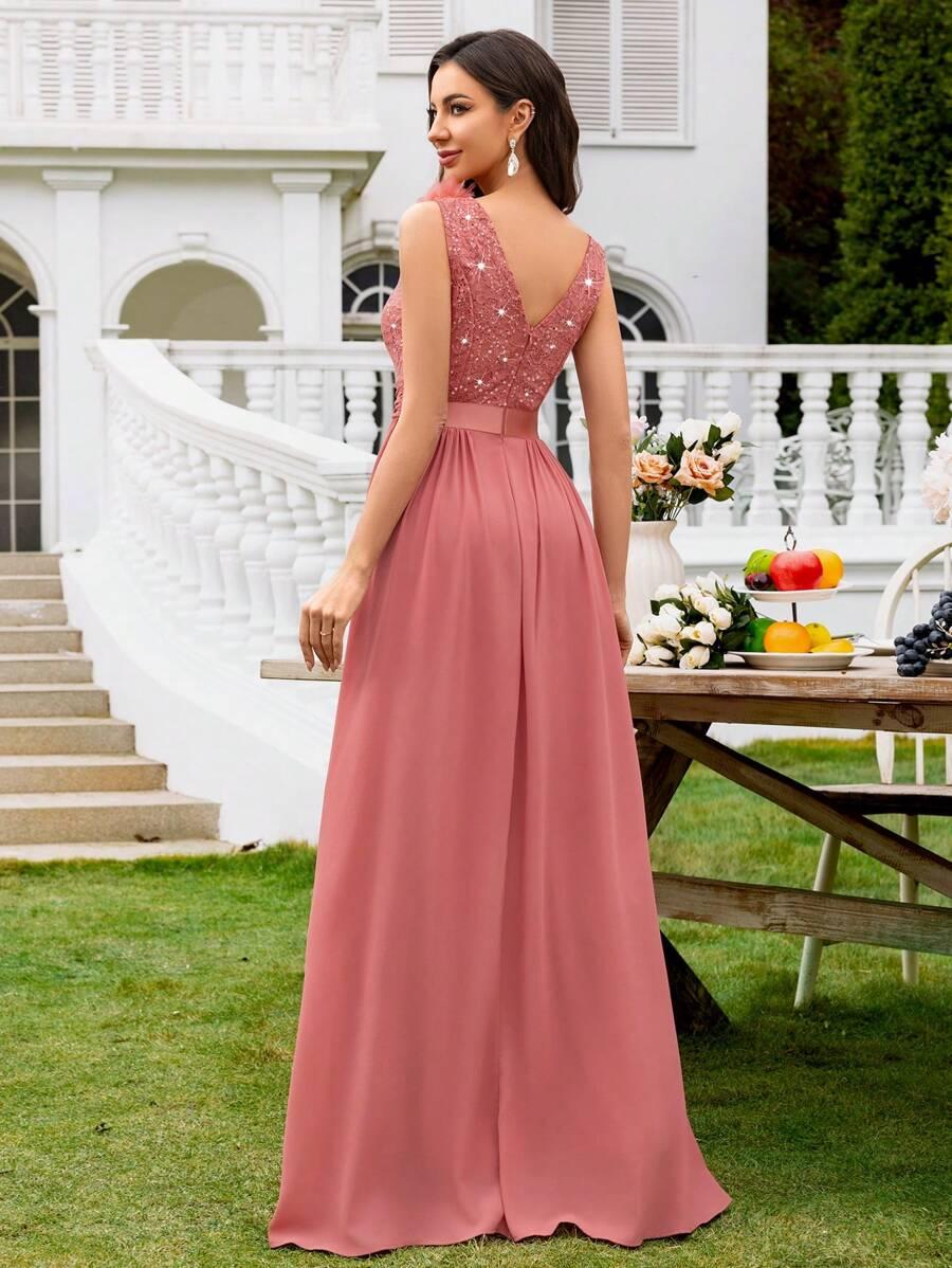 MIUSOL MAXI SUKIENKA V-NECK ZDOBIENIA S06__S