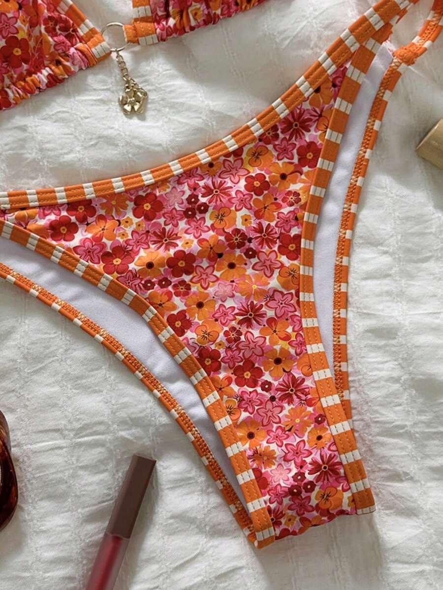 SWIM MOD DWUCZĘŚCIOWY STRÓJ KĄPIELOWY WZÓR KWIATY S09__M