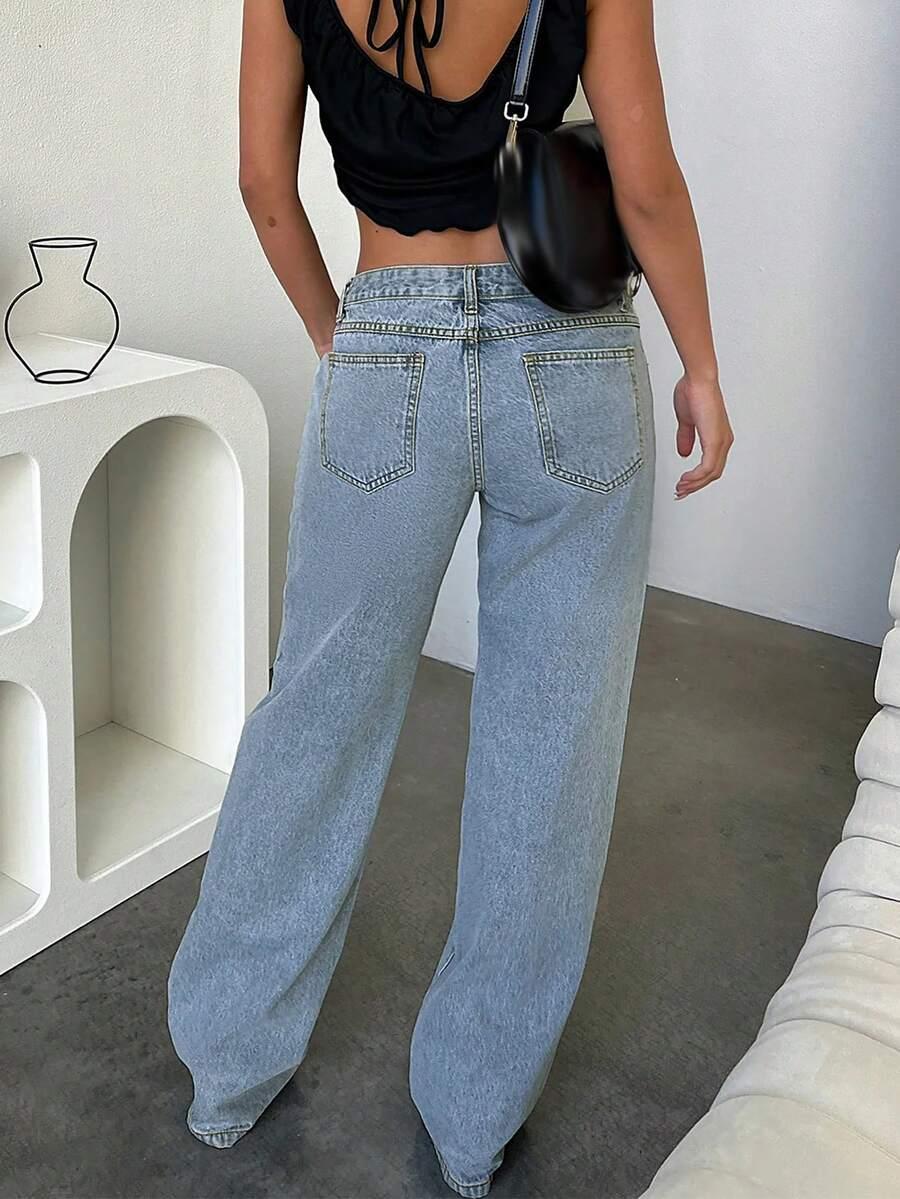 SHEIN NIEBIESKIE SPODNIE JEANS S06__S