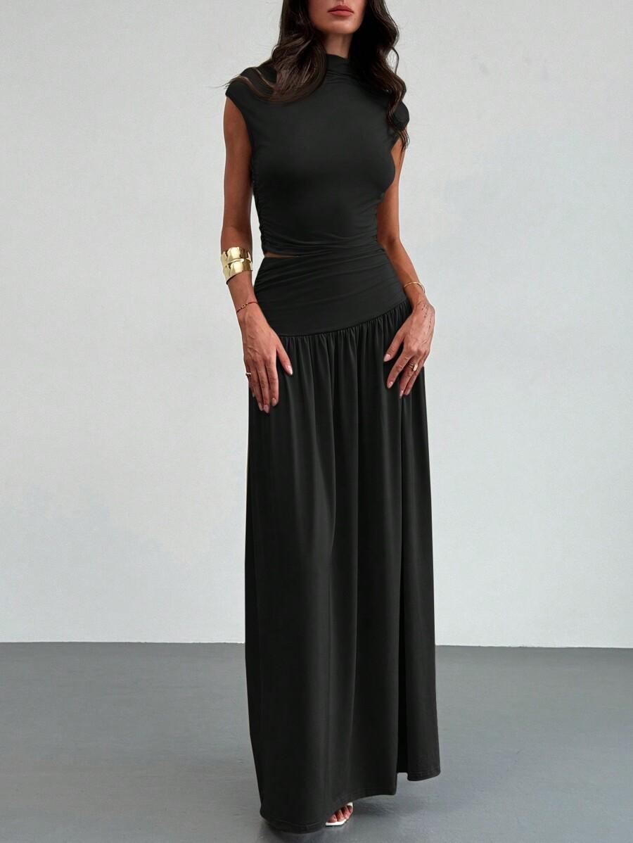 SHEIN CZARNY TOP BEZ RĘKAWÓW S06__S