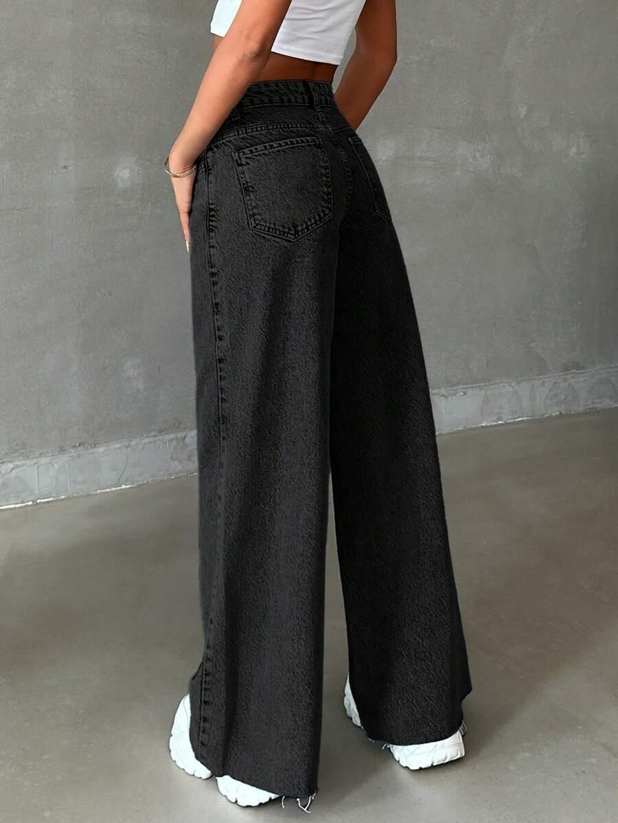 SHEIN CZARNE SPODNIE JEANS S06__XS